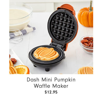 Dash Mini Pumpkin Waffle Maker $12.95