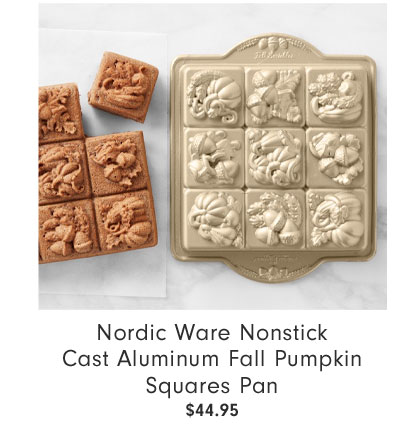 Nordic Ware Nonstick Cast Aluminum Fall Pumpkin Squares Pan $44.95