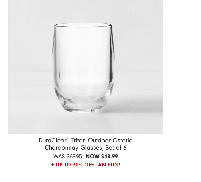DuraClear® Tritan Outdoor Osteria Chardonnay Glasses, Set of 6 NOW $54.57 + Up to 30% Off Tabletop
