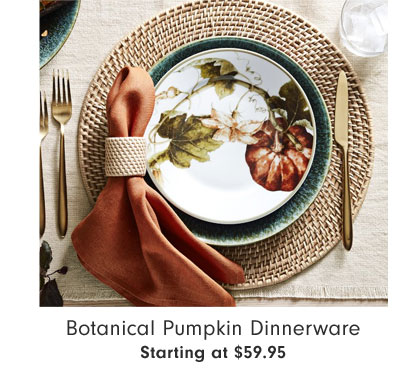 Botanical Pumpkin Dinnerware Starting at $59.95