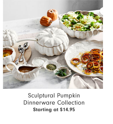 Sculptural Pumpkin Dinnerware Collection Starting at $14.95