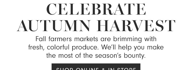 CELEBRATE AUTUMN HARVEST - SHOP IN STORES & ONLINE