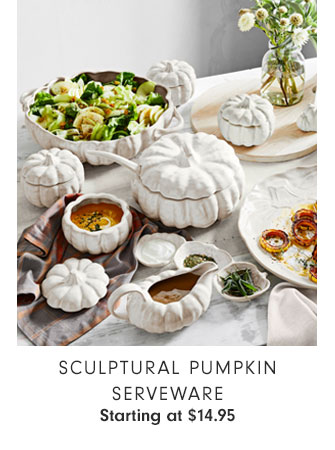 SCULPTURAL PUMPKIN SERVEWARE - Starting at $14.95