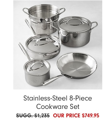 Stainless-Steel 8-Piece Cookware Set - OUR PRICE $749.95