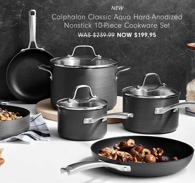 NEW Calphalon Classic Aqua Hard-Anodized Nonstick 10-Piece Cookware Set NOW $199.95