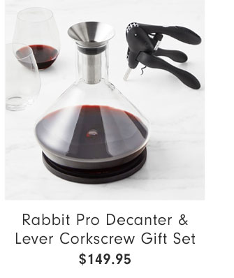 Rabbit Pro Decanter & Lever Corkscrew Gift Set - $149.95