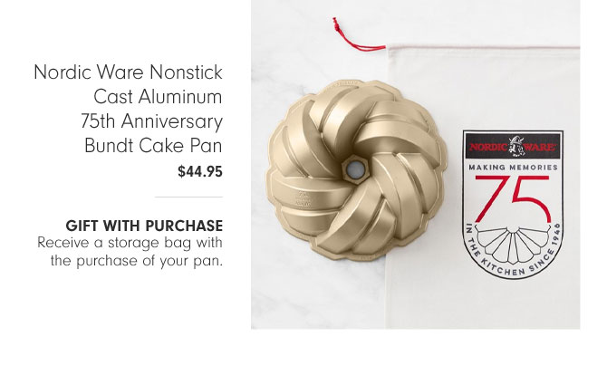 Nordic Ware Nonstick Cast Aluminum 75th Anniversary Bundt Cake Pan - $44.95 - GIFT WITH PURCHASE