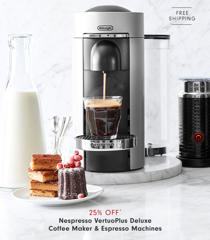 25% OFF* Nespresso VertuoPlus Deluxe Coffee Maker & Espresso Machines