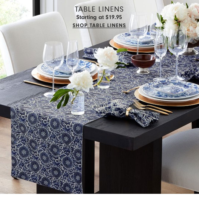 Table linens Starting at $19.95 - Shop table linens