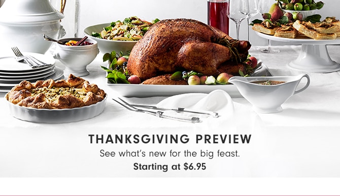 THANKSGIVING PREVIEW - See what’s new for the big feast - Starting at $6.95