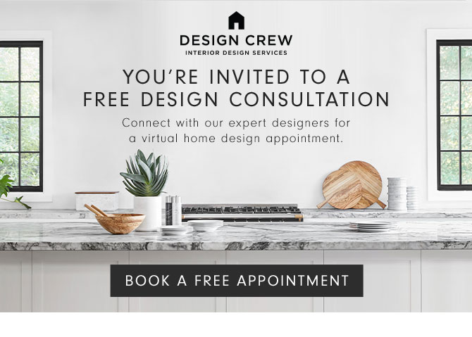 You’re invited to a free design consultation - Connect with our expert designers for a virtual home design appointment. BOOK A FREE APPOINTMENT