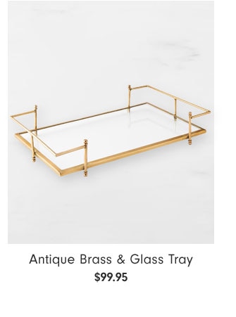 Antique Brass & Glass Tray $99.95