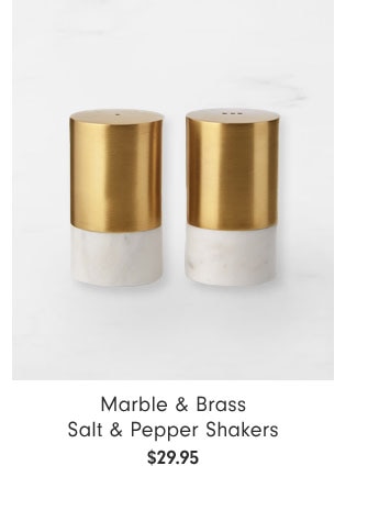 Marble & Brass Salt & Pepper Shakers $29.95