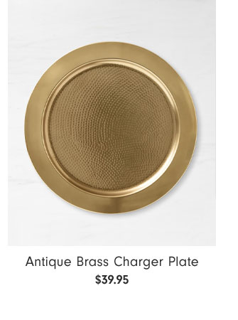 Antique Brass Charger Plate $39.95