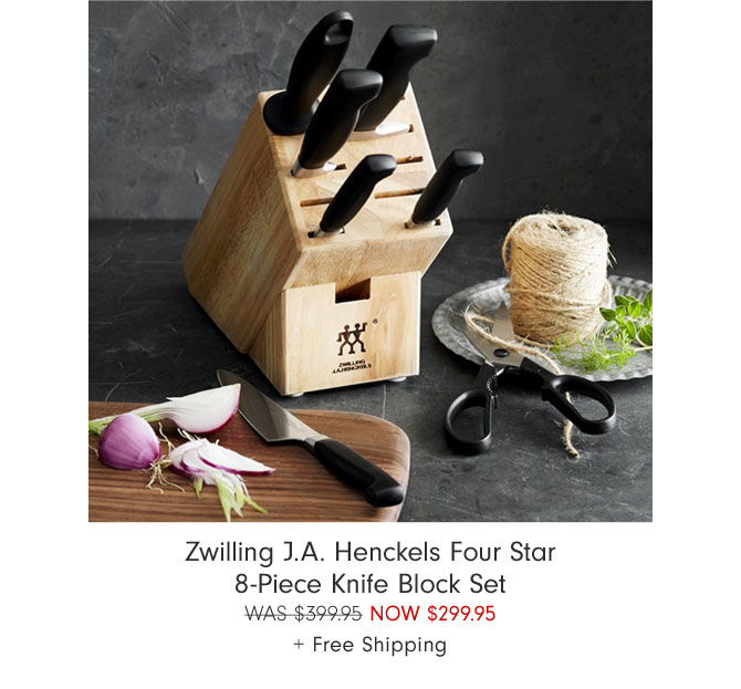 Zwilling J.A. Henckels Four Star 8-Piece Knife Block Set Now $299.95 + Free Shipping