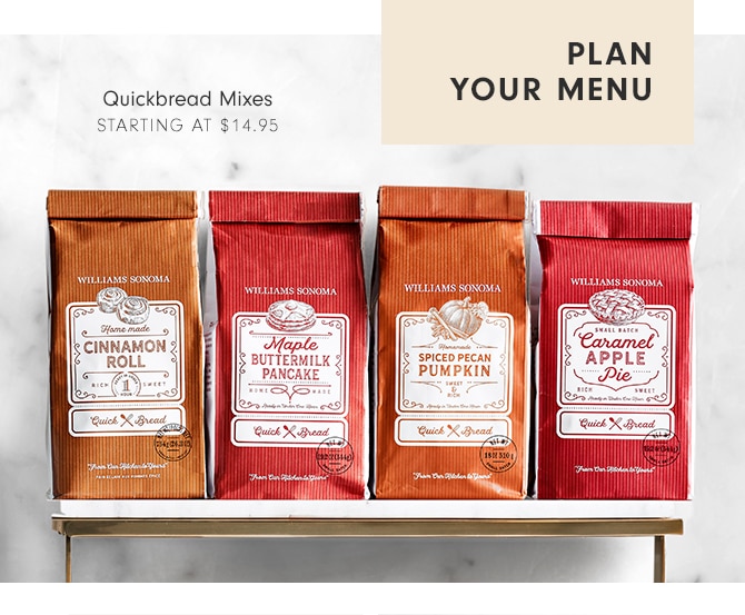 PLAN YOUR MENU - Quickbread Mixes - Starting at $14.95