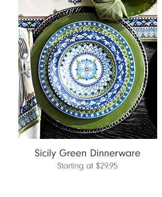 Sicily Green Dinnerware - Starting at $29.95