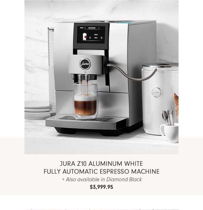 JURA Z10 Aluminum White Fully Automatic Espresso Machine + Also available in Diamond Black - $3,999.95