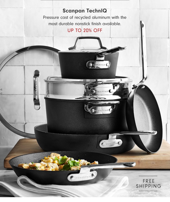Scanpan TechnIQ - Pressure cast of recycled aluminum with the most durable nonstick finish available. Up to 20% off
