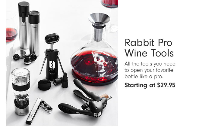 Rabbit Pro Wine Tools - All the tools you need to open your favorite bottle like a pro. Starting at $29.95