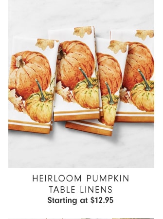 Heirloom Pumpkin Table Linens - Starting at $12.95