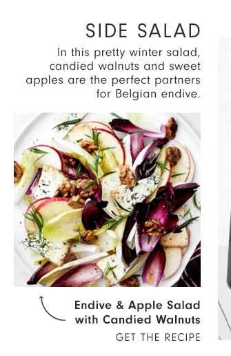 SIDE SALAD - Endive & Apple Salad with Candied Walnuts - get the recipe