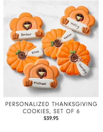 Personalized Thanksgiving Cookies, Set of 6 - $39.95