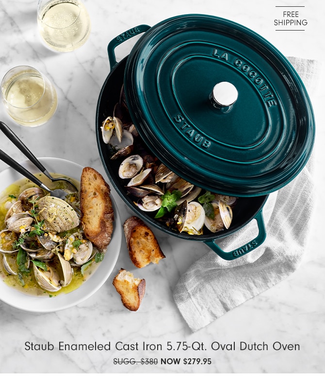 Staub Enameled Cast Iron 5.75-Qt. Oval Dutch Oven - Now $279.95