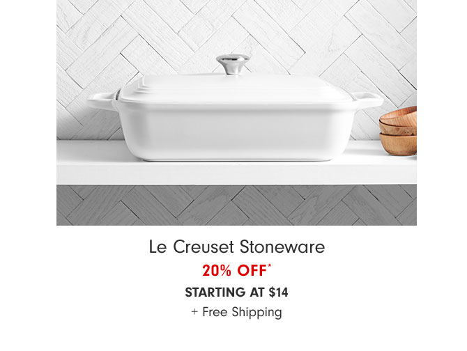 Le Creuset Stoneware 20% OFF* Starting at $14 + Free Shipping