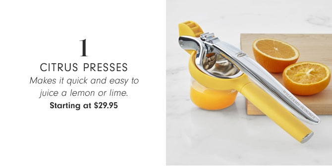 1 - Citrus Presses - Makes it quick and easy to juice a lemon or lime. Starting at $29.95