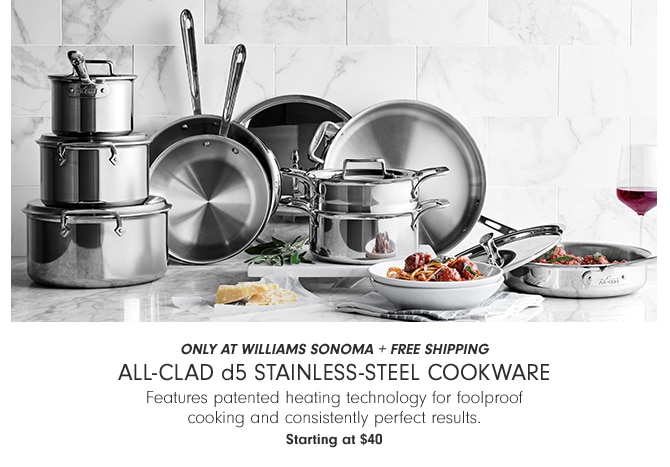 All-Clad d5 Stainless-Steel Cookware - Starting at $40