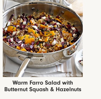 Warm Farro Salad with Butternut Squash & Hazelnuts