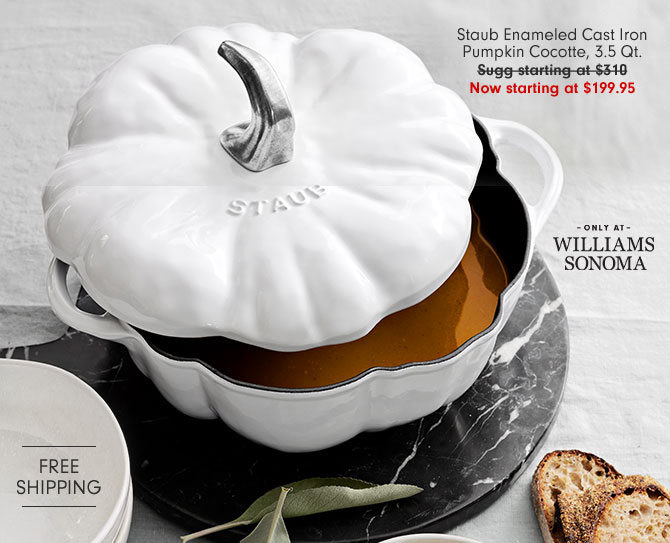 Staub Enameled Cast Iron Pumpkin Cocotte, 3.5 Qt. Now starting at $199.95