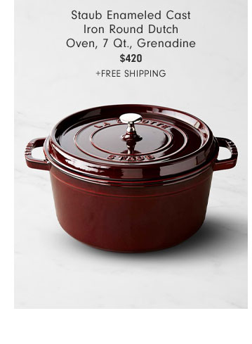 Staub Enameled Cast Iron Round Dutch Oven, 7 Qt., Grenadine - $420 +Free Shipping