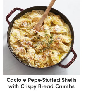 Cacio e Pepe-Stuffed Shells with Crispy Bread Crumbs