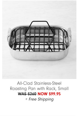 All-Clad Stainless-Steel Roasting Pan with Rack, Small NOW $99.95 + Free Shipping