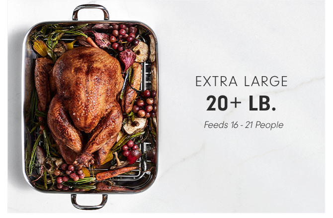 Extra large 20+ lb. Feeds 16 - 21 People