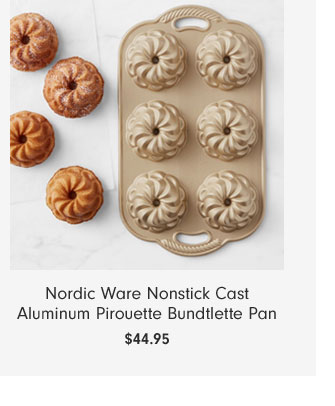 Nordic Ware Nonstick Cast Aluminum Pirouette Bundtlette Pan $44.95