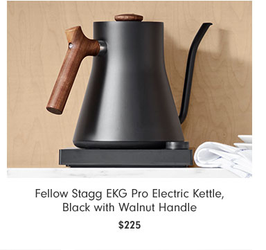 Fellow Stagg EKG Pro Electric Kettle, Black with Walnut Handle $225