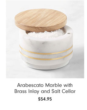 Arabescato Marble with Brass Inlay and Salt Cellar $54.95