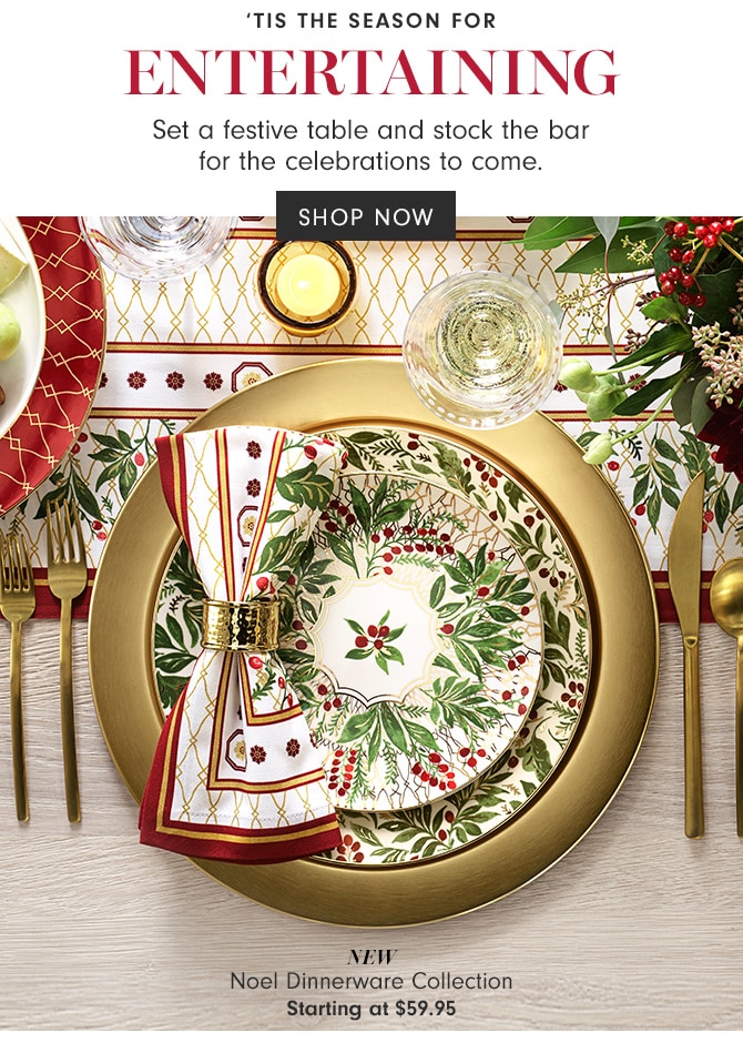 ’TIS THE SEASON FOR ENTERTAINING - SHOP NOW - Noel Dinnerware Collection - Starting at $59.95