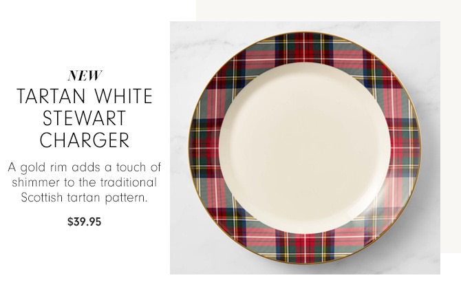 Tartan White Stewart Charger - $39.95