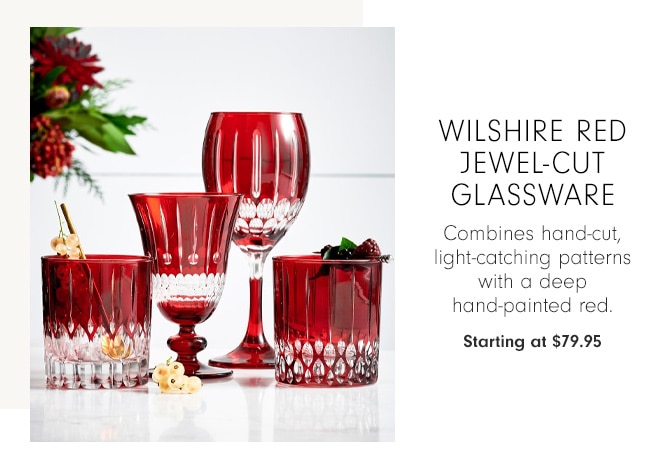 Wilshire Red Jewel-Cut Glassware - Starting at $79.95