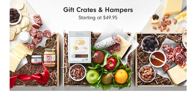 Gift Crates & Hampers Starting at $49.95