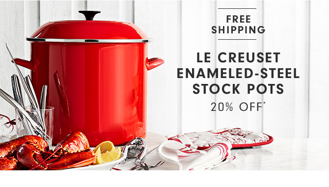 Le Creuset Enameled-Steel Stock Pots 20% Off*