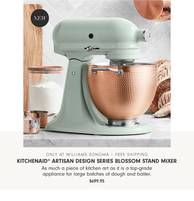 Only at Williams Sonoma + Free shipping KitchenAid® Artisan Design Series Blossom Stand Mixer - As much a piece of kitchen art as it is a top-grade appliance for large batches of dough and batter. $699.95