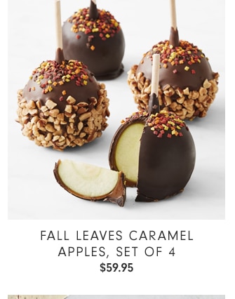 Fall Leaves Caramel Apples, Set of 4 - $59.95