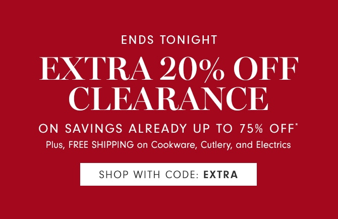 STARTS TODAY - EXTRA 20% Off Clearance - SHOP WITH CODE: EXTRA