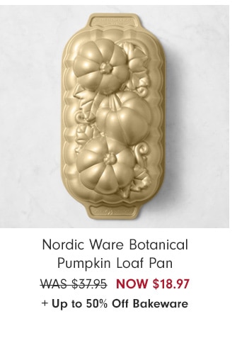 Nordic Ware Botanical Pumpkin Loaf Pan NOW $22.97 + Up to 40% Off Bakeware