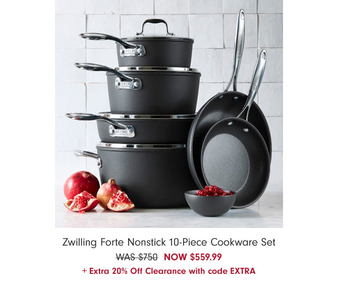 Zwilling Forte Nonstick 10-Piece Cookware Set NOW $559.99 + Extra 20% Off Clearance with code EXTRA